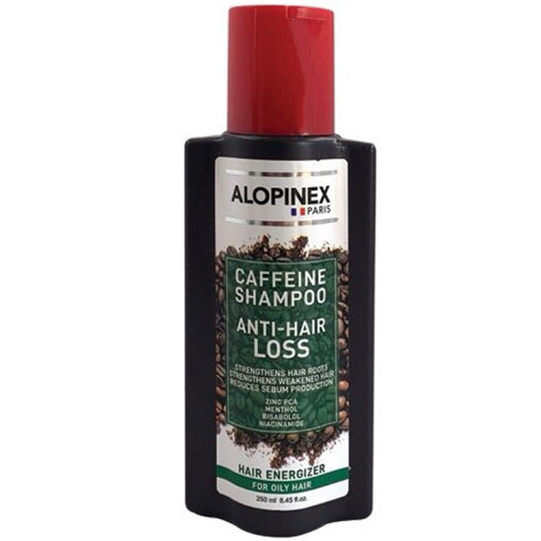 شامپو کافئین ضد ریزش موهای چرب آلوپینکس